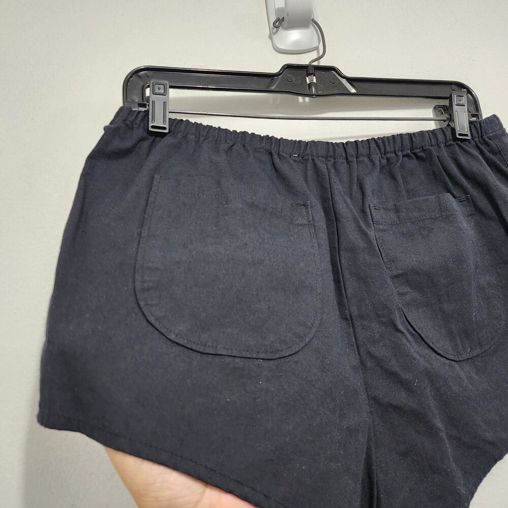 NEW By Anthropologie Women's Black Linen Tap Shorts Pull-on Resort Travel Sz XL - Picture 4 of 16